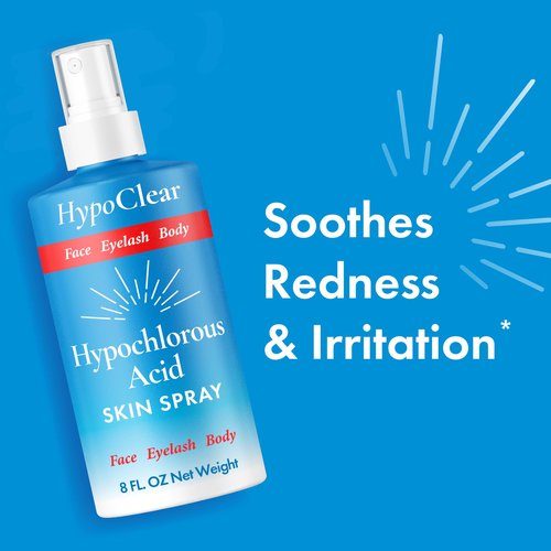 Hypochlorous Acid Spray for Face, Skin & Eyelids – pH-Balanced HOCl Facial Spray Safe for Acne, Red & Sensitive Skin – Gentle Non-Toxic Toner & Cleanser Mist for Clear, Hydrated Skin, 8 oz