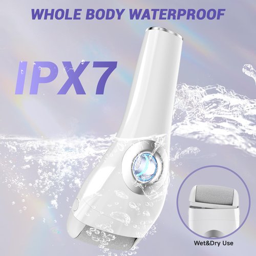 Upgraded Rechargeable Foot Callus Remover, Professional Electric Foot File, 10 in 1 Pedicure Tools Foot Care Kit Pedi Feet Care for Dead, Hard Cracked Dry Skin Ideal Gift (White)