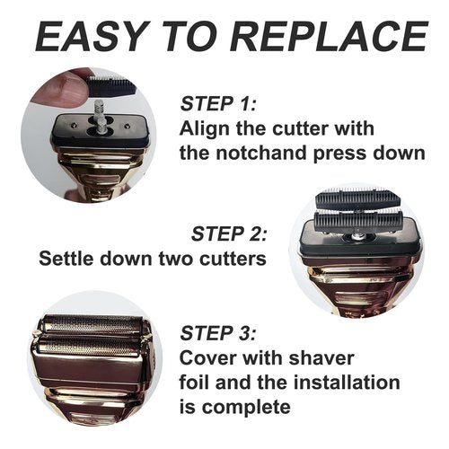 BaBylissPRO FXONE Shaver Replacement Foil & Cutter - Hypoallergenic Extra-Close Head (Gold, 2 Packs)