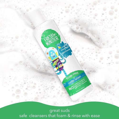 Fresh Monster 2-in-1 Kids Shampoo & Body Wash - Ocean Splash, 8.5oz, Toxin-Free & Hypoallergenic