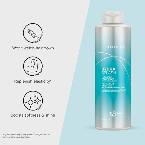 Joico HydraSplash Hydrating Conditioner - Replenish Moisture & Add Softness for Fine to Medium Dry Hair | Enriched with Sea Kelp & Coconut Water