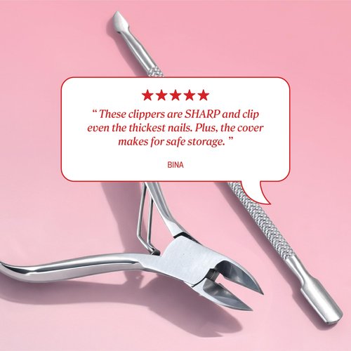 Onyx Professional Ingrown Toenail Kit with Toenail Clippers & Double-Ended Cuticle Pusher, Durable Stainless Steel, Easy to Use Ingrown Toenail Removal Kit, 2 Piece At-Home Pedicure Tools
