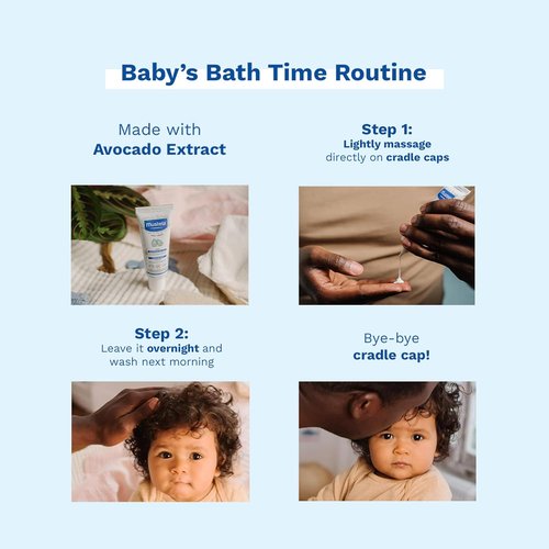 Mustela Cradle Cap Cream - Fragrance-Free Baby Moisturizer for Seborrheic Dermatitis - 1.35 fl. oz.