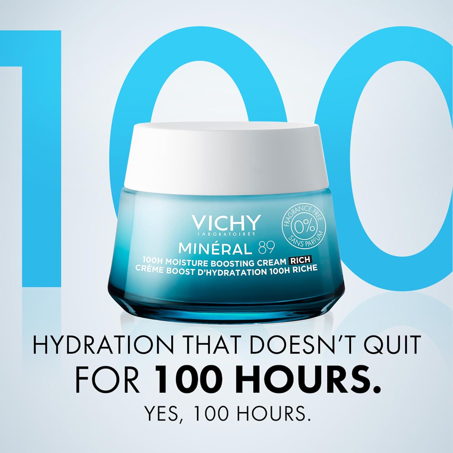 Vichy Mineral 89 Face Moisturizer - Fragrance-Free Hydrating Cream with Hyaluronic Acid | For All Skin Types