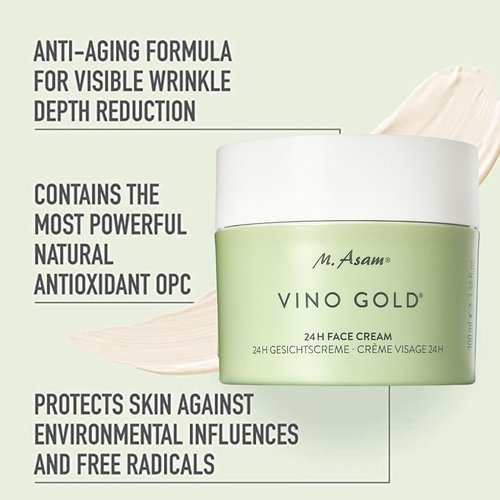 M. Asam VINO GOLD 24h Facial Cream - Anti-Aging Moisturizer for Lines & Wrinkles | 1.69 Fl Oz
