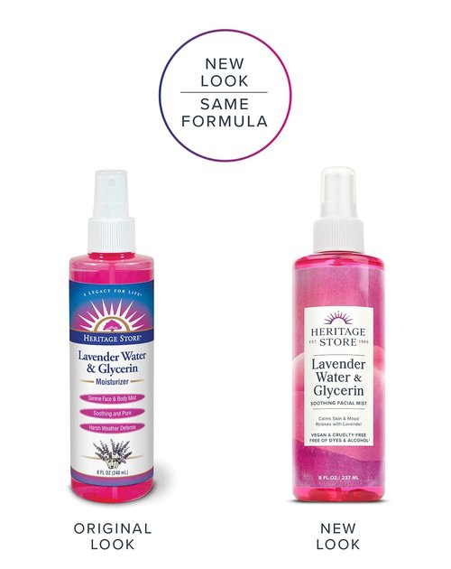 Heritage Store Lavender Flower Water - Aromatherapy Mist Spray for Skin & Hair Benefits | 8 oz