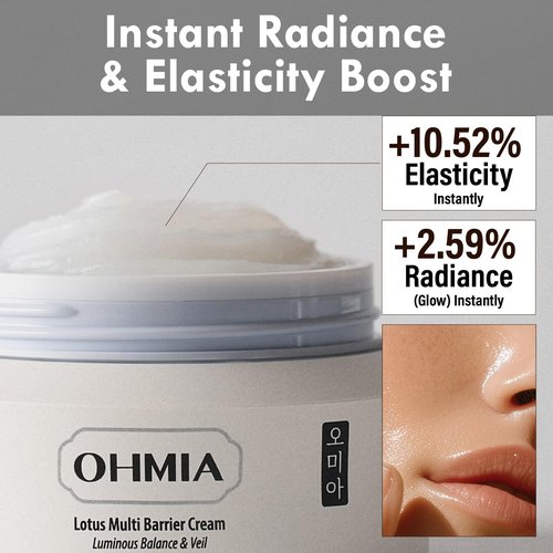 OHMIA Korean Anti-Aging & Firming Face Moisturizer - Lotus Multi Barrier Cream with Niacinamide & Rice - Soothing for Sensitive Skin - Fragrance-Free - 1.69 fl oz