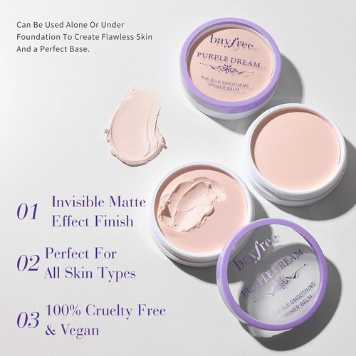 Bayfree Silk Smoothing Primer Balm - Poreless Formula for Flawless Skin | Long-Lasting, Matte Finish, 0.35 oz