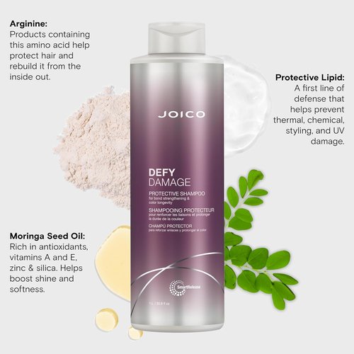 Joico Defy Damage Protective Shampoo - Strengthens Bonds & Preserves Color | Moringa Seed Oil & Arginine