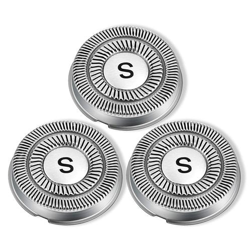 SweetLF 3 Pcs Replacement Shaver Head Blade Cutters IPX7 Waterproof Electric Razor Wet & Dry 3D Men’s Rotary Shaver SW-BC09