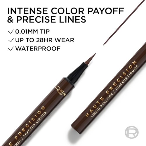 L'Oreal Paris Waterproof Liquid Eyeliner - Smudge-Proof Micro-Tip for 28HR Wear | 020 Brown Leather