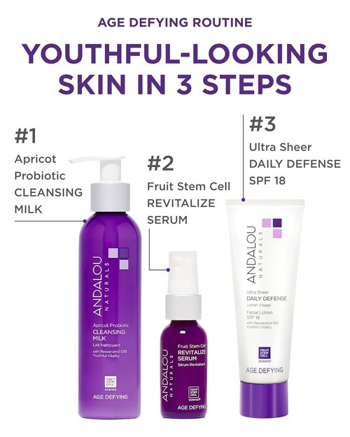 Andalou Naturals Ultra Sheer Daily Defense Facial Lotion - SPF 18, Hydrating & Lightweight, 2.7 oz