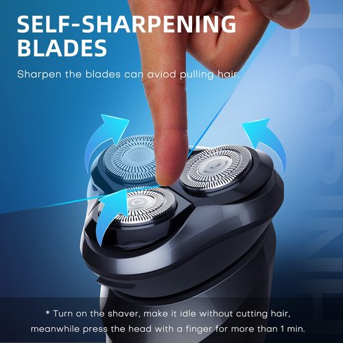 LOBINH Electric Razor for Men, 3D Rechargeable Waterproof IPX7 Electric Shaver for Men Wet & Dry, Cordless Rotary Razor with Beard Pop-up Trimmer, 1 Hour Fast Charging, 4D Floating Head
