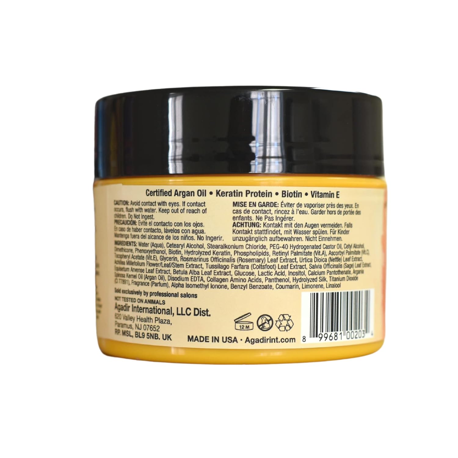 Agadir Moisture Masque - Deep Hydrating Hair Treatment | 8 Oz for Soft, Manageable Hair