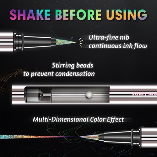 CHARMACY Liquid Eyeliner - Waterproof Intense Black Pen with Ultra Fine Tip | Long Lasting & Smudge Proof, 0.6ml