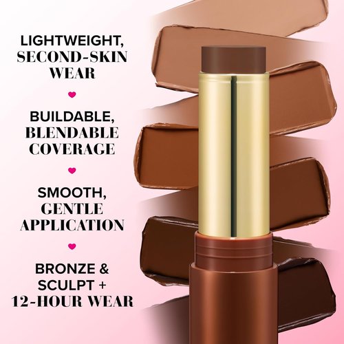 Too Faced Chocolate Soleil Bronzing Stick - Multi-Use Contour & Cream Bronzer, Lightweight Satin Finish, 0.28 Ounce