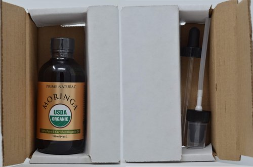 PRIME NATURAL Organic Moringa Oil USDA Certified, 100% Pure, Cold Pressed, Virgin, Unrefined Oil (4oz /120ml) - Joints, Skin, Face, Body & Hair - Vegan - Food Grade - Natural Moisturizer