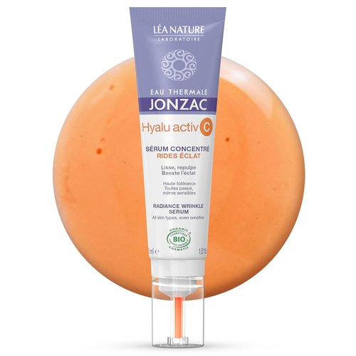 Eau Thermale Jonzac Organic Hyalu Activ C Serum - 5X Stable Vitamin C & Hyaluronic Acid for Brighter, Plumped Skin - 1.01 Fl Oz