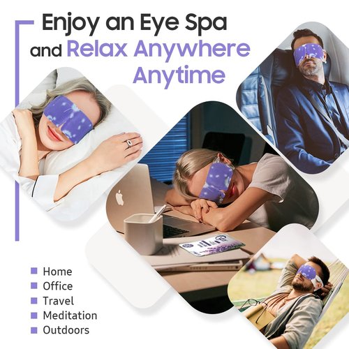 BeHoomi Steam Eye Mask, 10 Packs Heated Eye Mask, Self Heating Disposable SPA Warm Compress for Eyes Sleep Mask, Travel Essentials & Relaxation Gifts, Valentine's Day Gifts (Lavender Scent)