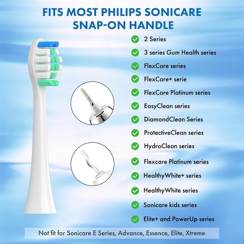 Philips Sonicare Replacement Toothbrush Heads - 10 Pack Soft Electric Brush Heads for Optimal Plaque Control | Compatible with HX9023/65 Models