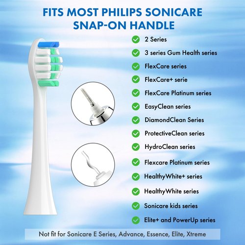 Replacement Toothbrush Heads Compatible with Philips Sonicare：10 Pack Soft Replacement Electric Brush Head for 4100 5100 6100 HX9023/65 W Optimal Plaque Control Snap-on System