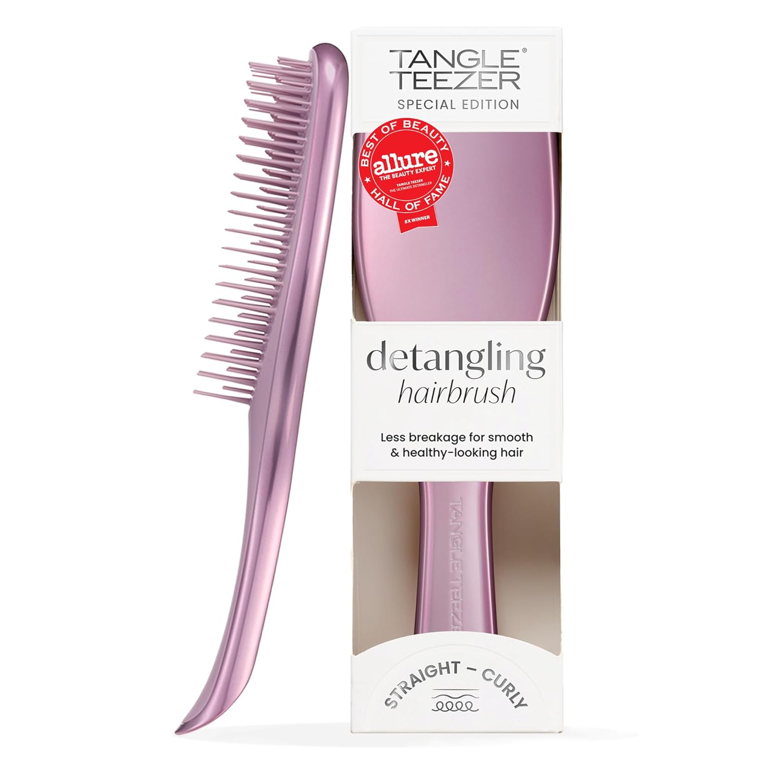Tangle Teezer Chrome Ultimate Detangler Brush - Eliminates Knots & Reduces Breakage for All Hair Types | Mauve