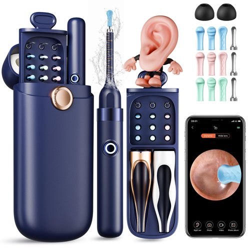Ear Wax Removal, Ear Cleaner with Camera 1296P HD,Visual Ear Cleaner with 6 LED Lights and Flexible Tip,FSA HSA Eligible Items,Safe Ear Wax Removal Kit with Camera,Ear Cleaning Tool for Family Gifts