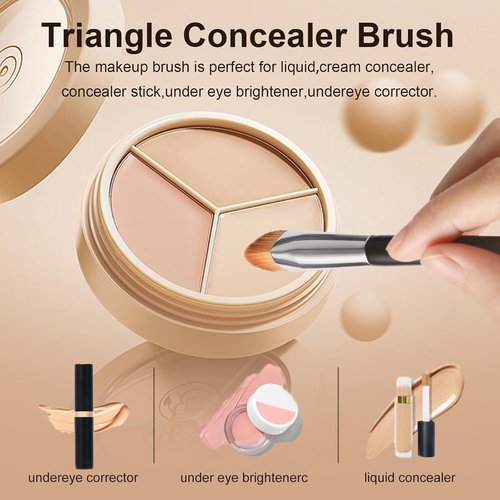 Skiennix Concealer Brush - Triangle Design for Precise Undereye Coverage | Perfect for Dark Circles
