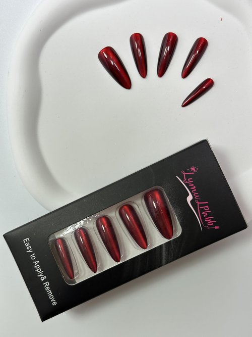 LymwLphbb 30pcs Cherry red for Halloween day Chrismas Long fake nails