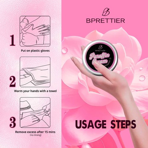BPrettier Cold Paraffin Wax Cream for Hands and Feet, Shea Butter Cuticle Balm, Vanila Scent Home Spa, No-Heat Moisturizing Mask