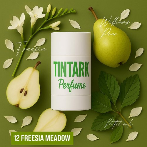 TINTARK Mini Solid Perfume Stick - Long-Lasting Fruity Floral Fragrance Balm - Inspired by English Pear & Freesia - 5g