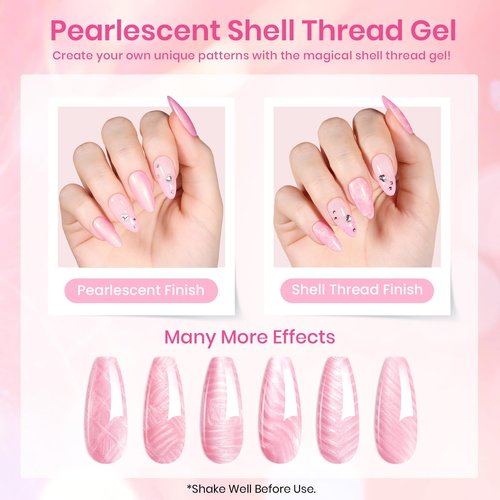 Beetles Gel Nail Polish Set – 6 Pink Shades with Shimmer & Glitter Soak Off UV LED Gel Polish Kit Long Lasting Pink Reverie Collection DIY Home Salon Manicure Gift for Women & Girls