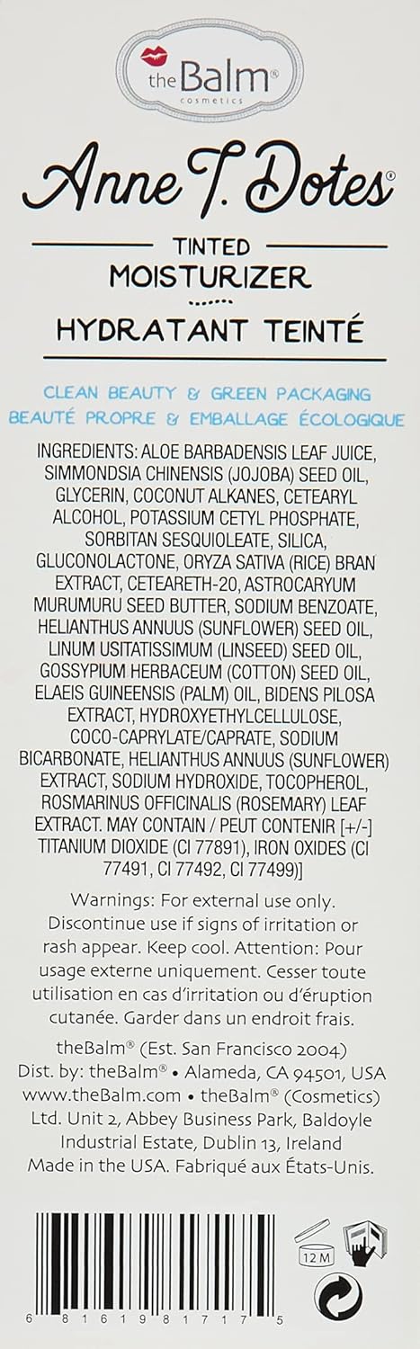 theBalm Anne T. Dotes Tinted Moisturizer - Lightweight Hydration | Shade #14, 1 Fl. Oz.