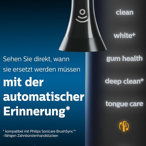 Philips Sonicare Replacement Brush Heads - Premium Plaque Defense, 4-Pack, Black | HX9044/33