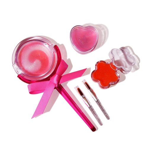 M&U MAKE YOU UP Lip Gloss Set - 11-Piece Ice Cream & Lollipop Shaped Lip Care Collection for Girls