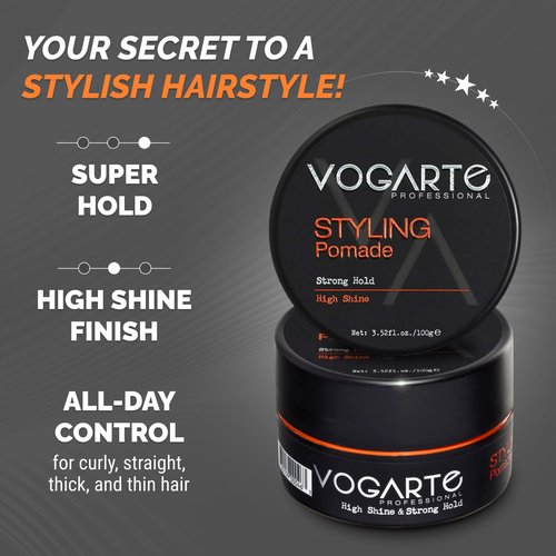 **Regine Switzerland Hair Styling Pomade - Strong Hold & Medium Shine, Water-Based, 3.52 oz**