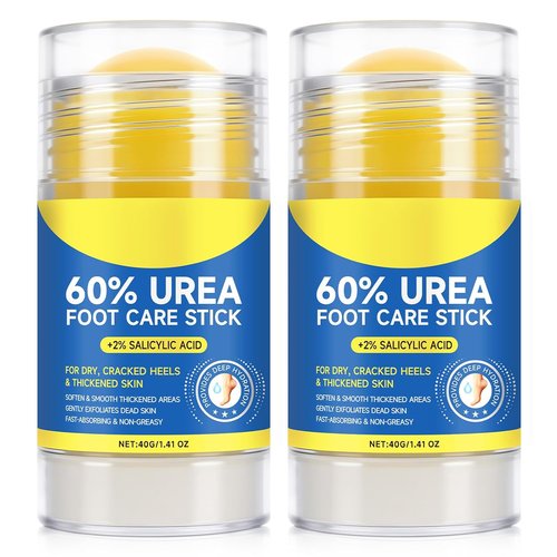 Skiennix Urea Cream Stick - Maximum Strength 60% Urea & 2% Salicylic Acid | Exfoliating Foot Balm 1.4oz (2pcs)