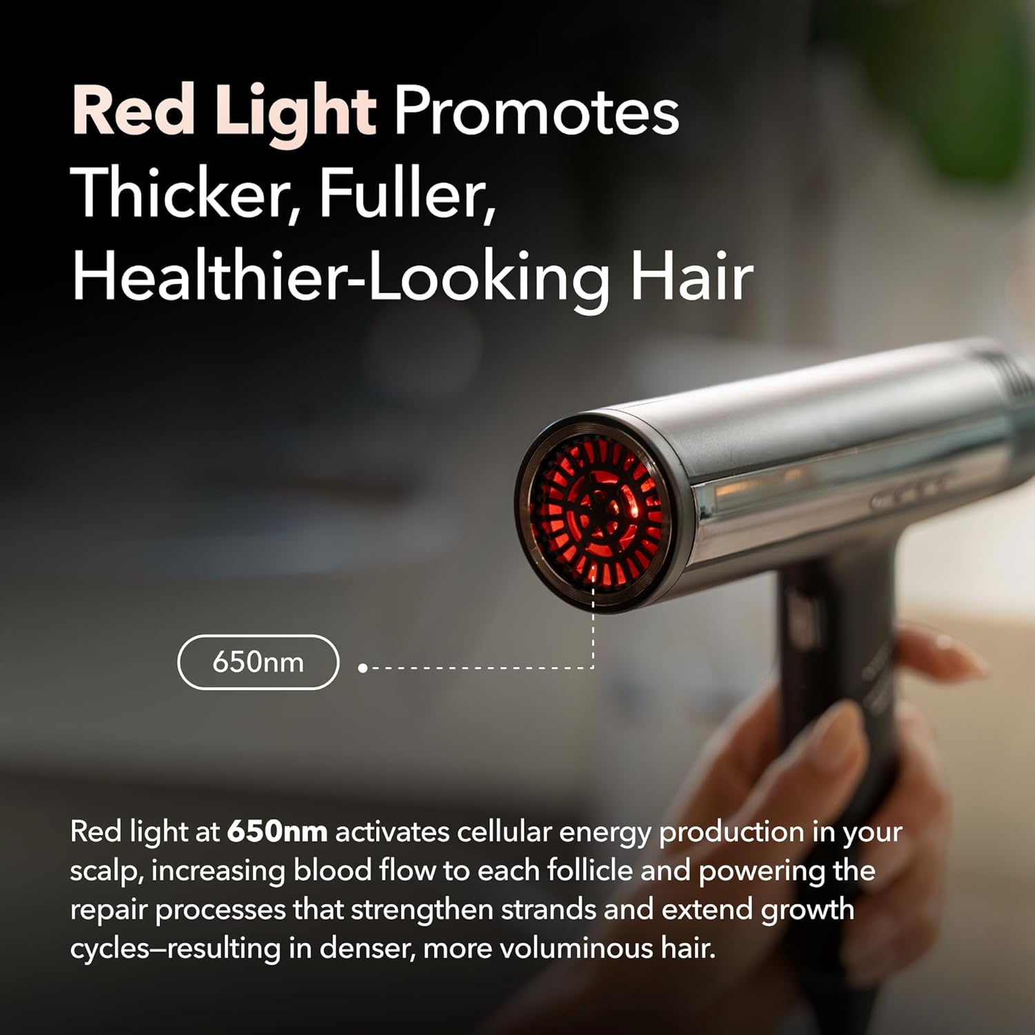 SRILabs DryQ Smart Hair Dryer - Lightweight & Foldable Design - Infrared Ionic Technology - 3 Magnetic Attachments