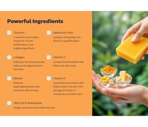 VALE Kojic Acid & Turmeric Soap Bars (3-Pack) – Natural Dark Spot Remover & Original Japanese Complex with Vitamin C, E, Collagen, Retinol, Olive Oil & Shea Butter(Citrus)