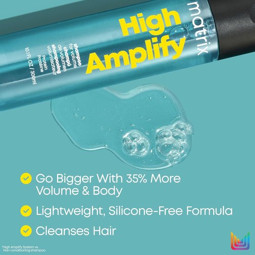Matrix High Amplify Volumizing Shampoo - Instant Lift & Lasting Volume for Fine Hair | Silicone-Free