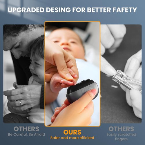 MOSKESON Electric Nail Clipper: 3-in-1 Automatic Fingernail Trimmer, Polisher & Clip Storage with LED Light, USB Rechargeable & 2 Speed Gears Automatic Safety Nails Cutter for Baby Kids Adult (Grey)