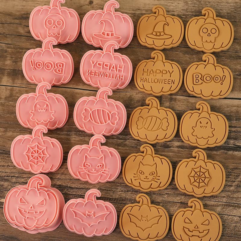 Mini Pumpkin Cookie Cutters Set - Halloween Raised Design Pastry Stamps - Pumpkin-Pattten