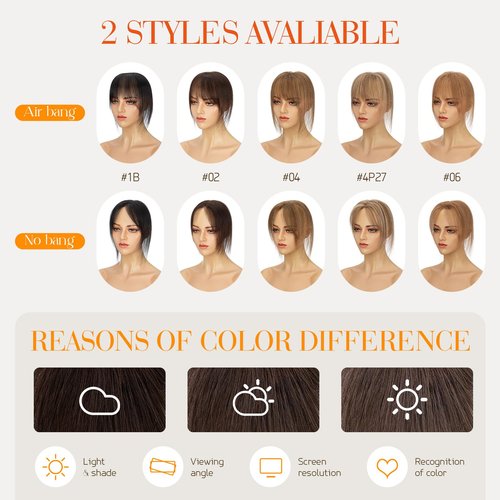 Hairro Human Hair Toppers For Women No Bang Middle Part Side Bangs Hair Clip Wispy Thin Short Wiglet Hairpieces 11 Inches 14g #1B Natural Black