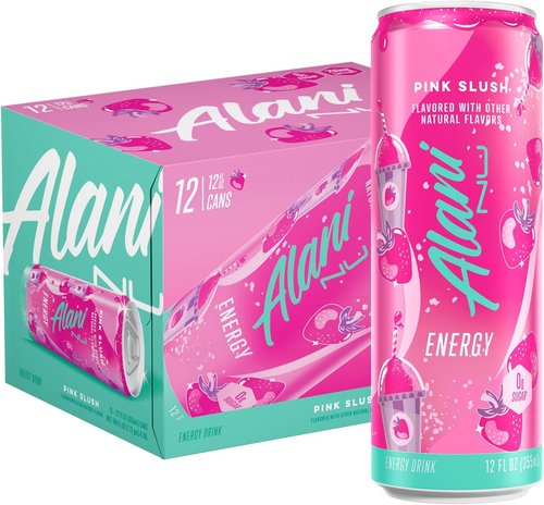 Alani Nu Pink Slush Energy Drinks - Sugar Free, Low Calorie, 200mg Caffeine | 12 Pack of 12 Fl Oz Cans