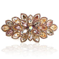 Sppry Luxury Gold-plated Rhinestone Hair Barrette for Women, Large Flower Jewelry Design (Colorful)