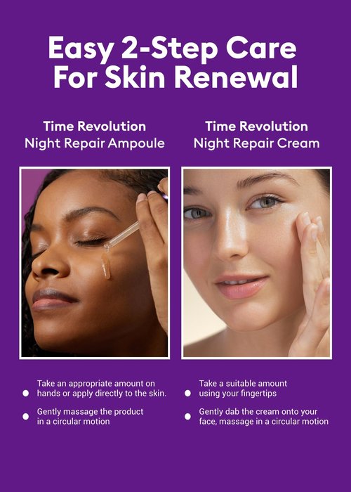 MISSHA Time Revolution Night Repair 5X Gift Set Night Repair Ampoule and Cream 5X, The First Essence 5X for Youthful, Glass Skin, Korean Skin Care valentines day gifts for her