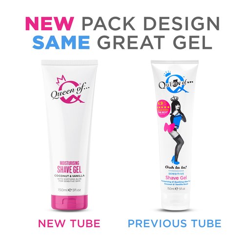 Queen of Ooh la la! Sensitive Moisturising Coconut & Vanilla Shaving Gel For Women TWIN PACK 5.07 fl oz