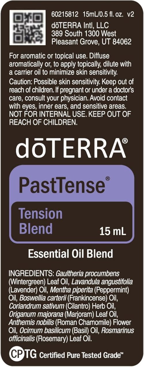 doTERRA PastTense Oil - Tension Relief Blend - 15mL for Stress and Headache Relief