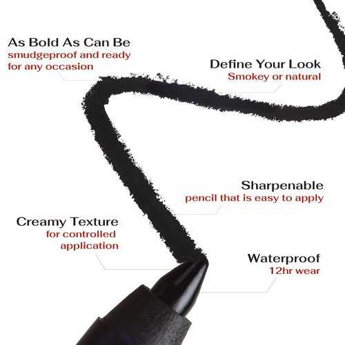 K7L Black Eyeliner - Waterproof, Longwear, Smudgeproof | Onyx Shade