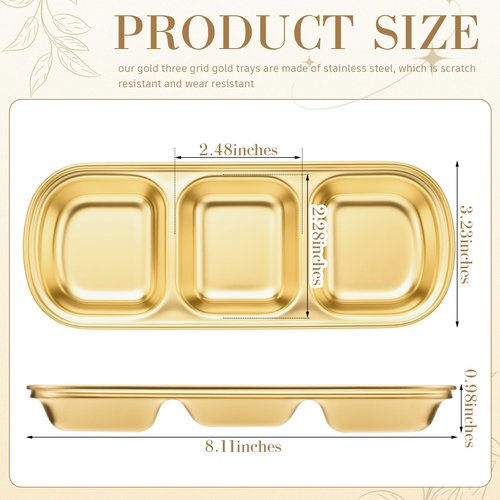 Teenyyou 4 Pcs DIY Esthetician Bowls Face Mask Tray Esthetician Supplies Stainless Steel Gold Compartment Serving Tray Women Skincare Products for Spa Salon Aesthetician Beauty, Nail Art (Medium)